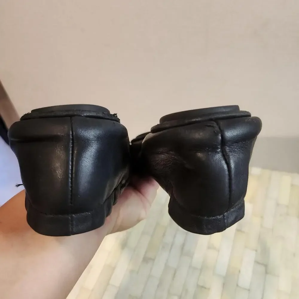 Tory Burch black leather Reva ballet flats